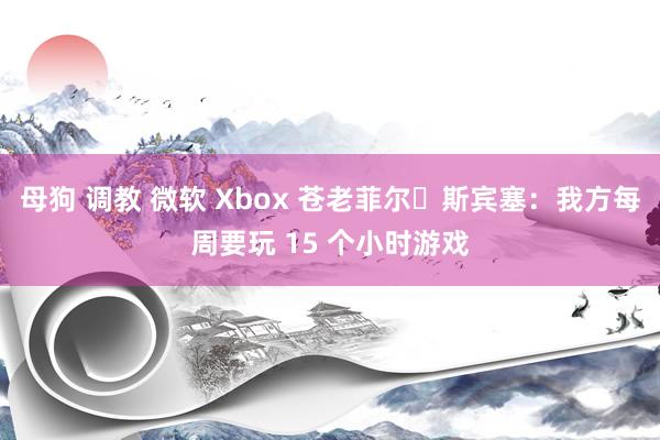 母狗 调教 微软 Xbox 苍老菲尔・斯宾塞：我方每周要玩 15 个小时游戏