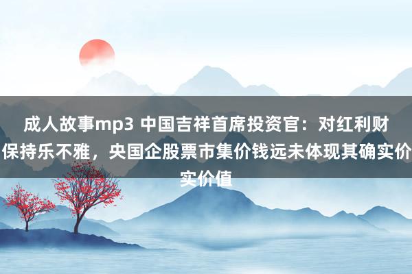 成人故事mp3 中国吉祥首席投资官：对红利财富保持乐不雅，央国企股票市集价钱远未体现其确实价值