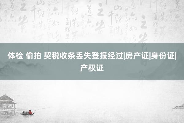 体检 偷拍 契税收条丢失登报经过|房产证|身份证|产权证