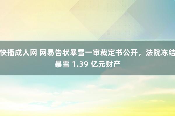 快播成人网 网易告状暴雪一审裁定书公开，法院冻结暴雪 1.39 亿元财产