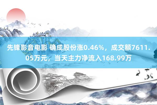 先锋影音电影 确成股份涨0.46%，成交额7611.05万元，当天主力净流入168.99万